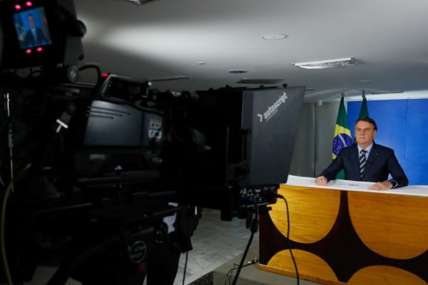Presidente Jair Bolsonaro em pronunciamento oficial