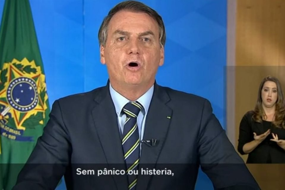 Presidente Jair Bolsonaro em pronunciamento de rádio e TV