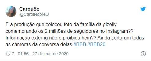 bbb20 expulsão de gizelly