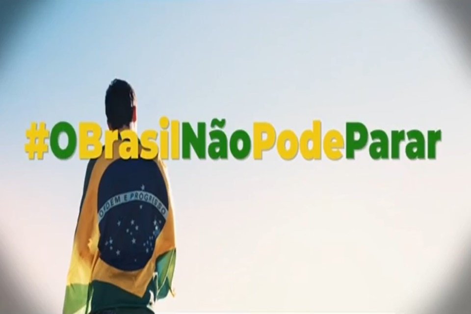frame da campanha O Brasil não pode parar