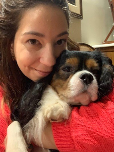 Natti Salvio com o cachorro Jeff