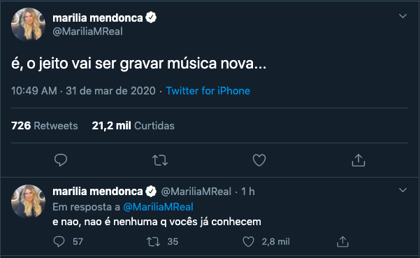 Marilia Mendonça fala sobre lançar nova música