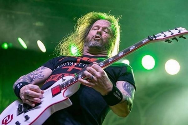 Musician Gary Holt Performs With Slayer Onstage During The Big 4 Held