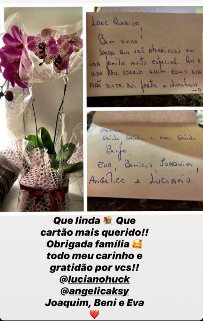 Dany Bananinha recebe presente da família huck