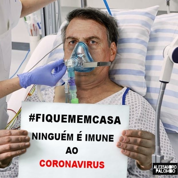 Bolsonaro em cama de UTI e com respirador