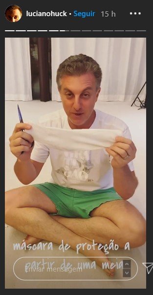 Luciano Huck nos stories do Instagram
