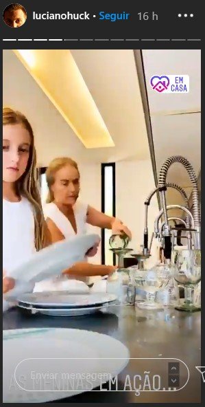 Angélica e Eva nos stories de Luciano Huck