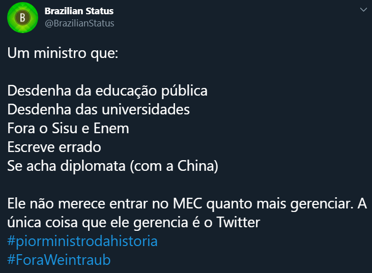 Publicações do Twitter