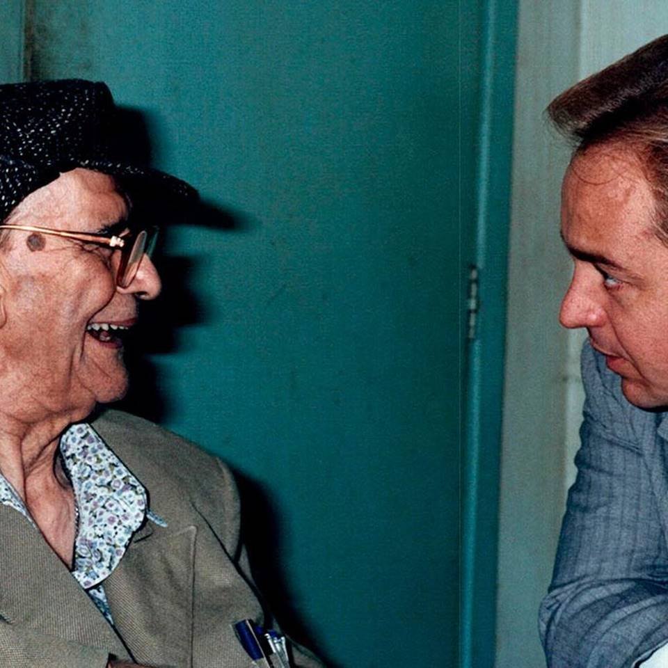 O apresentador Gugu Liberato com Chico Xavier