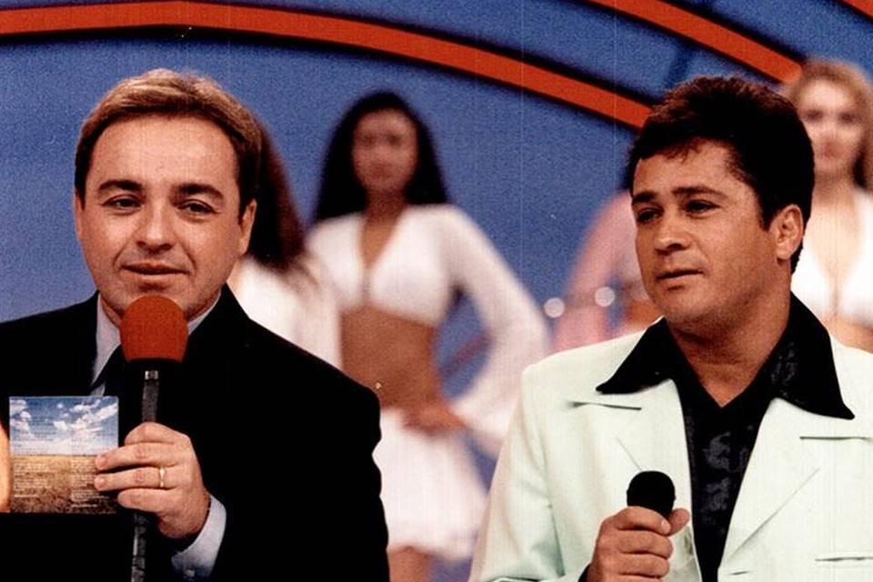 O apresentador Gugu Liberato e o cantor Leonardo