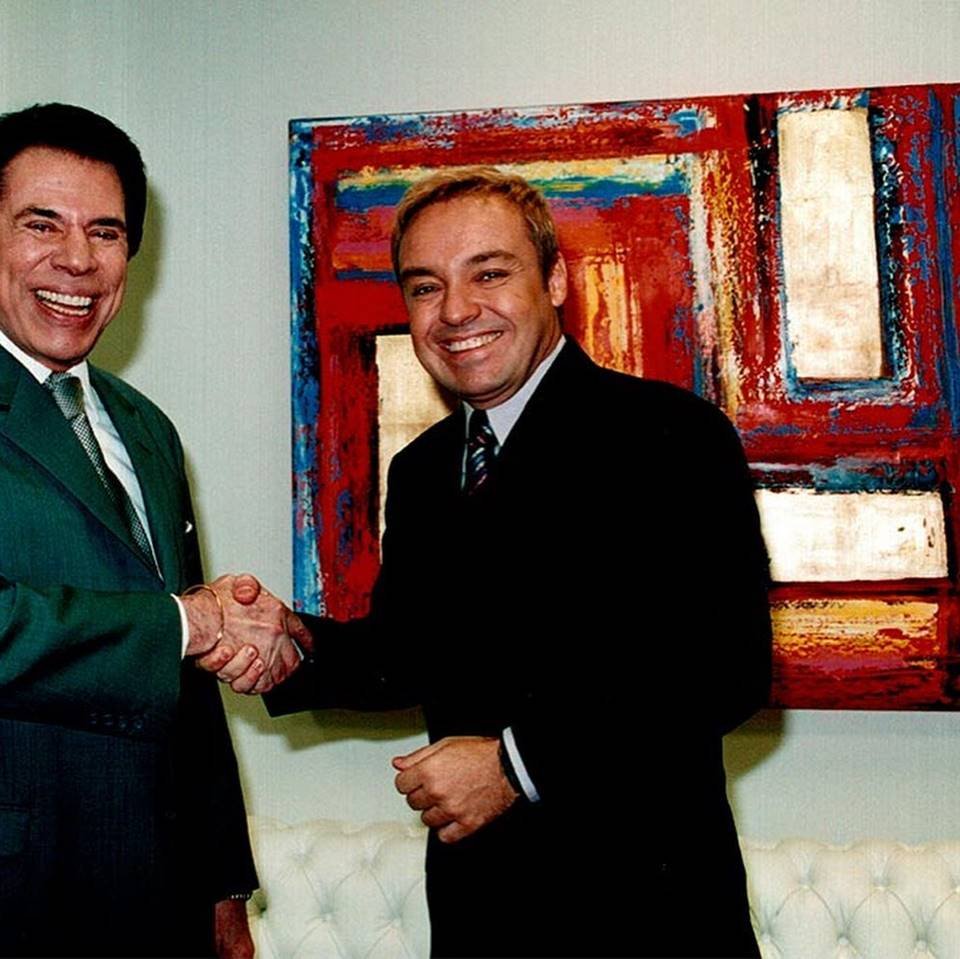 O apresentador Gugu Liberato e Silvio Santos