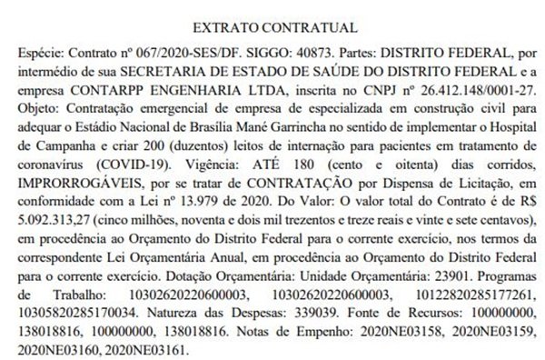 Dono da empresa que fará Hospital de Campanha no DF deve R$ 7 mi à União