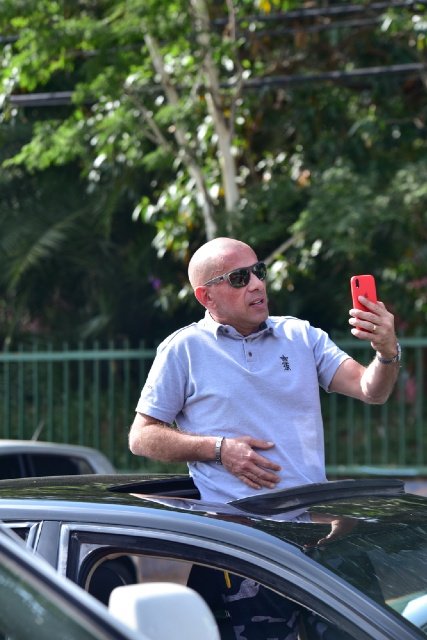 Rafael Ilha, ex-Polegar, na carreata contra isolamento social, coronavírus