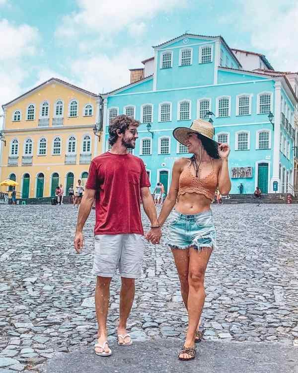 Manu e Matheus durante viagem