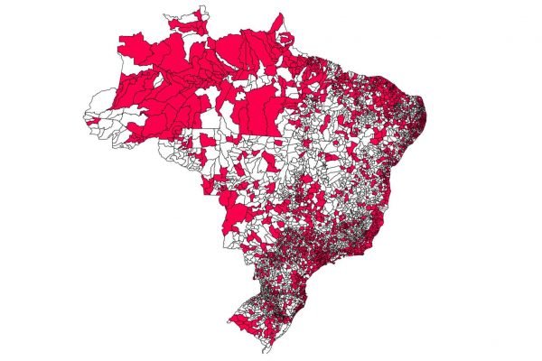 mapa dos municipios infectados com coronavirus no brasil