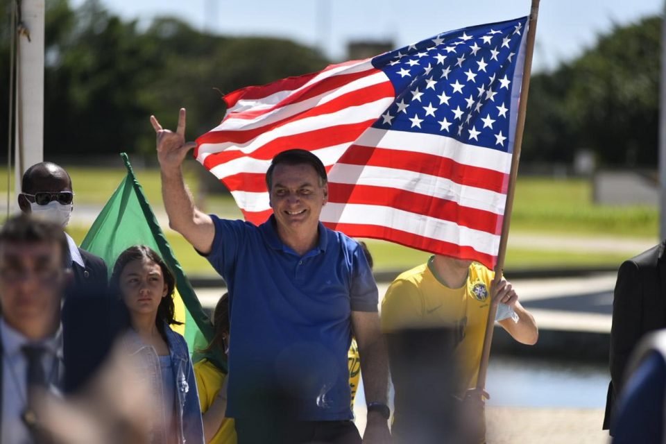 Bolsonaro durante protesto em brasilia