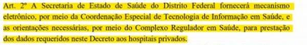 Decreto torna obrigatório monitoramento dos leitos de UTI de todos os hospitais particulares do DF