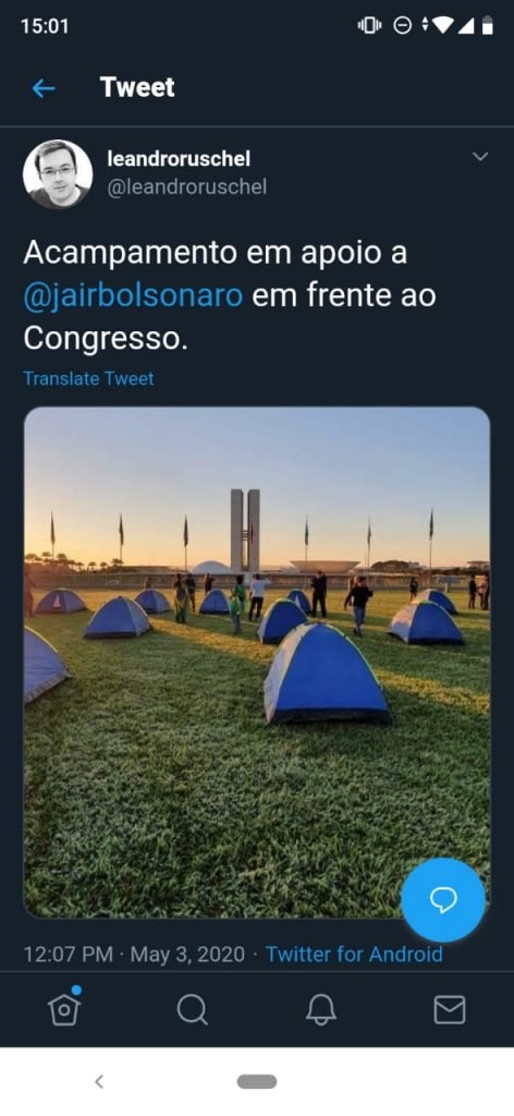 Acampamento dos 300 do Brasil na Esplanada