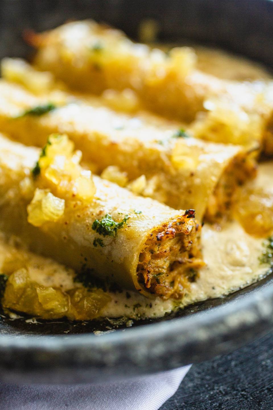 canelone de frango com curry