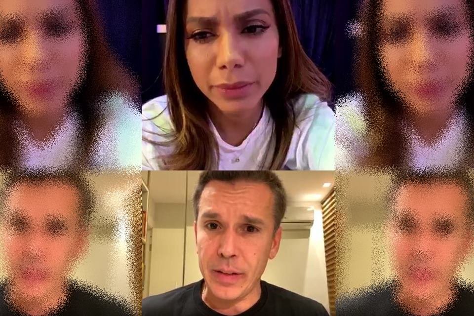 Anitta e Felipe Carreras durante a live