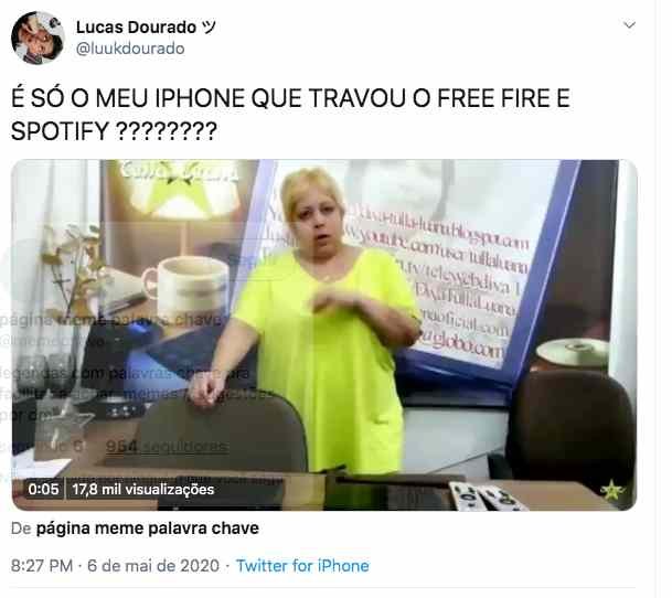 Tweet sobre o Spotify