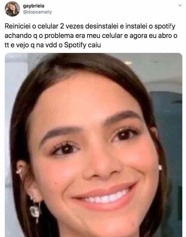 Tweet sobre o Spotify