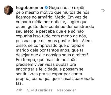 Hugo Bonemer comentário