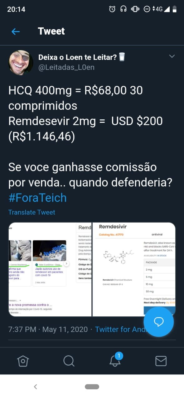 Postagem Lohan no Twitter