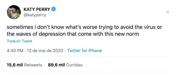 Katy Perry desabafa no Twitter
