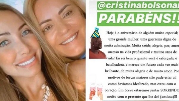 Post de Luana para Cristina Bolsonaro