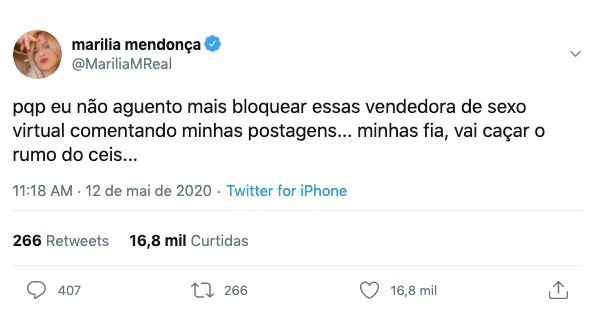 Marilia Mendonça no Twitter