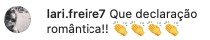 Comentário no Instagram de Rodrigo Faro
