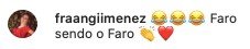 Comentário no Instagram de Rodrigo Faro