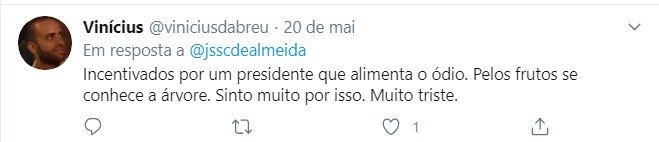 Tweet sobre vídeo de cinegrafista da Globo agredido