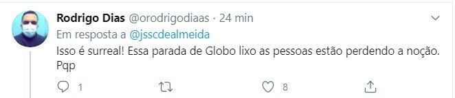 Tweet sobre vídeo de cinegrafista da Globo agredido