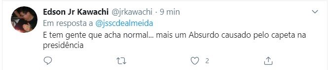 Tweet sobre vídeo de cinegrafista da Globo agredido