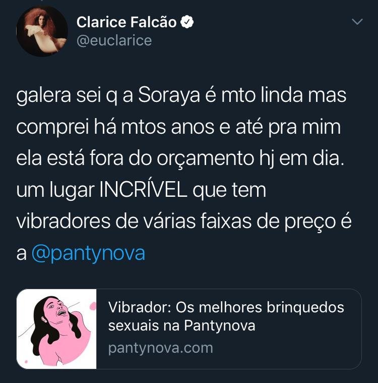 Tweet de Clarice Falcão