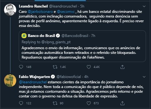 Postagem de Fabio Wajngarten