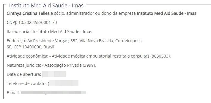 dona de empresa é médica penalizada pelo Conselho de Medicina