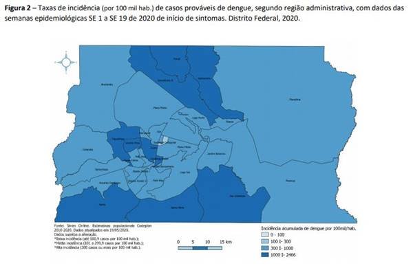 Casos de dengue no DF