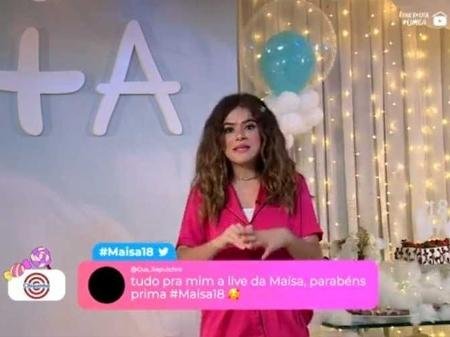 Maisa Silva em live beneficente