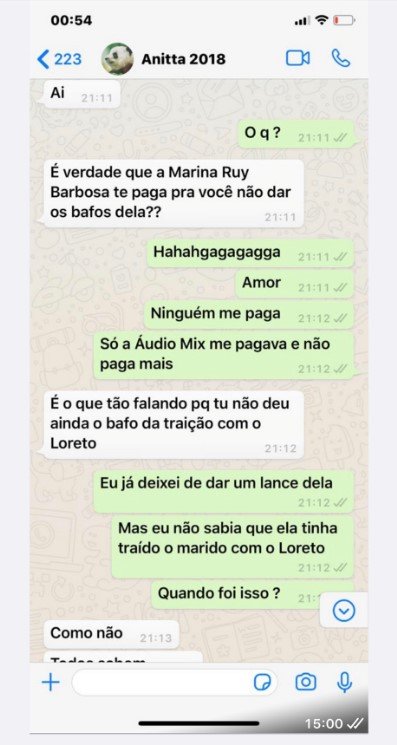 Print de conversa entre Leo Dias e Anitta