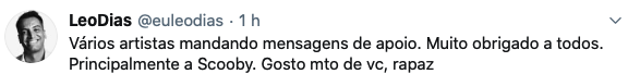 Tweet de Leo Dias sobre Scooby e Anitta