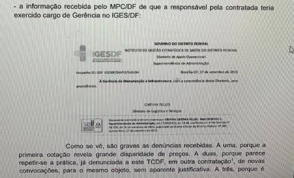 O caso tramita no TCDF