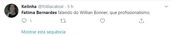 Tweet sobre Fátima Bernardes