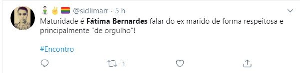 Tweet sobre Fátima Bernardes