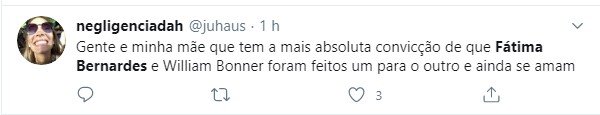 Tweet sobre Fátima Bernardes