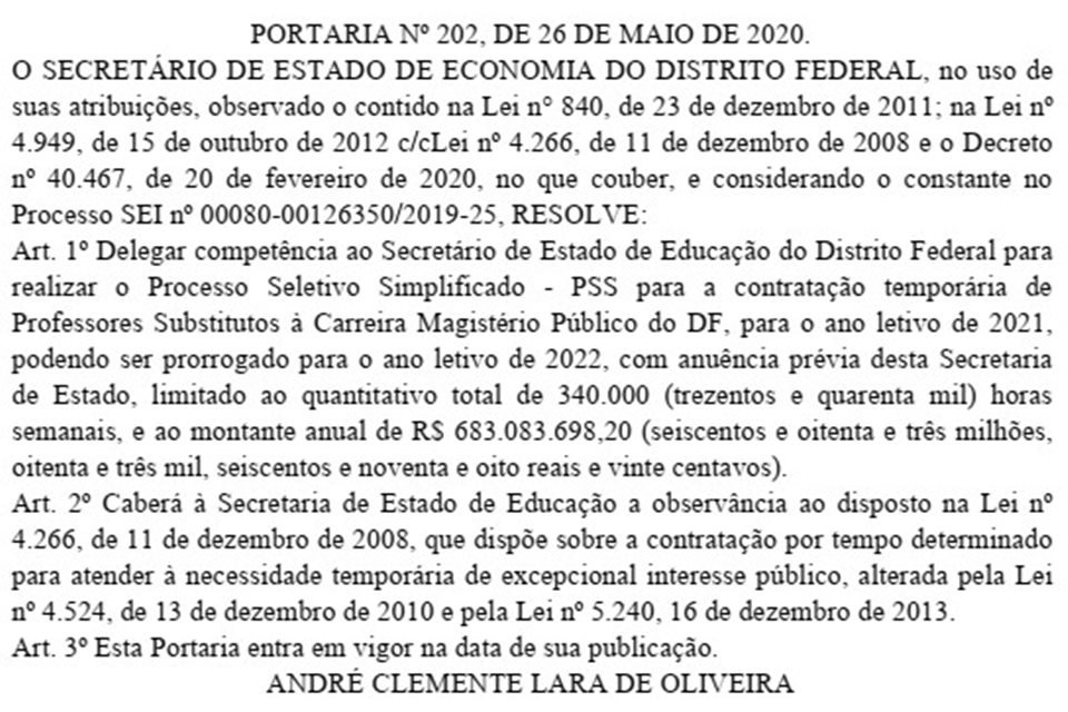 Extrato DODF extra 27/05/2020