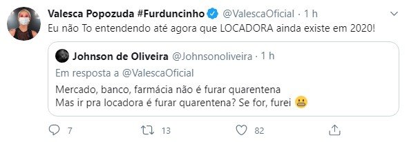 Tweet de Valesca Popozuda