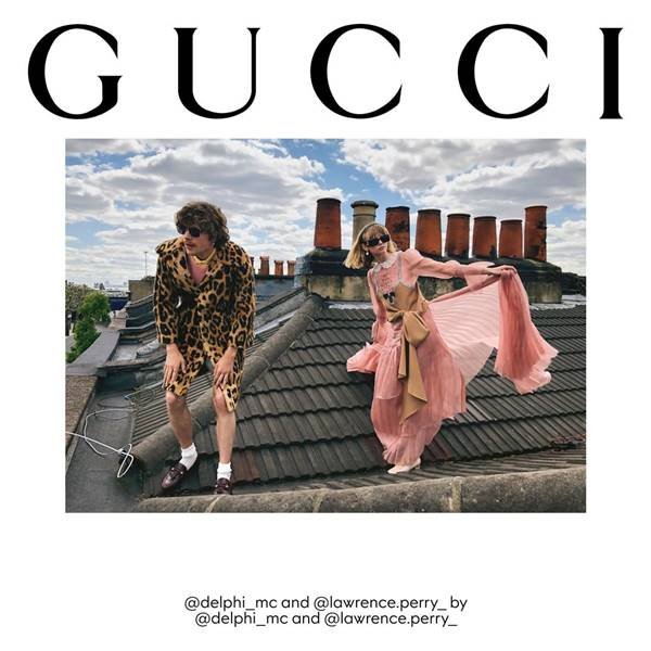 modelos em campanha caseira da Gucci